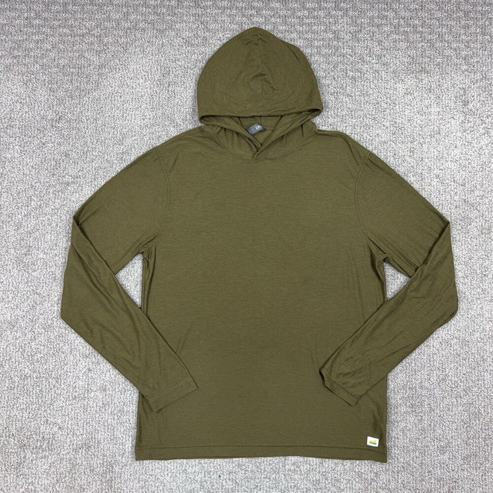 Vuori Shirt Mens Medium Green Strato Hooded Long Sleeve Performance Athleisure
